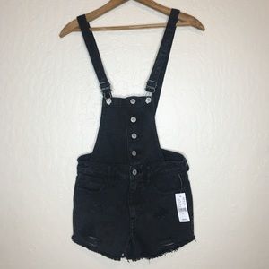 Pacsun distressed cutoff denim overall shoes